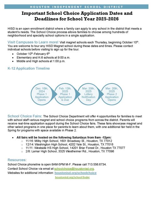  Parent Choice Dates